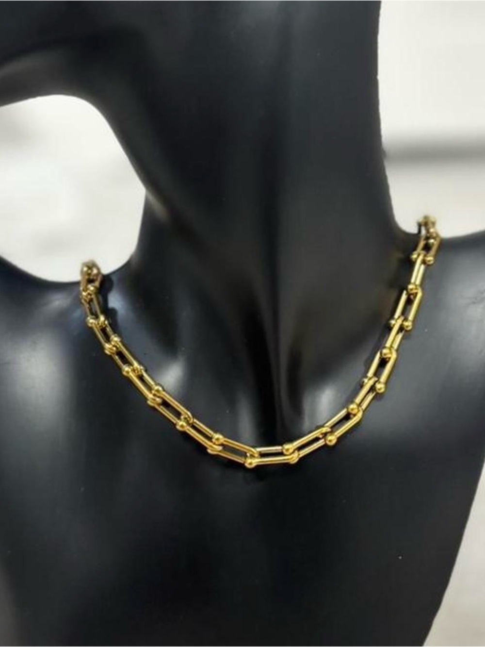 Gold HardWear Style Gauge U Link Chain Necklace - Picture 2 of 4